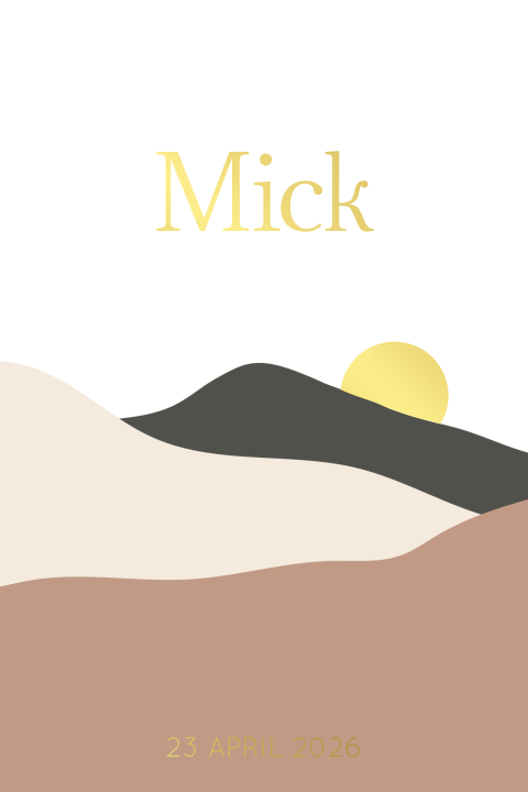 Geboortekaartje zonsopgang zonsondergang - groen