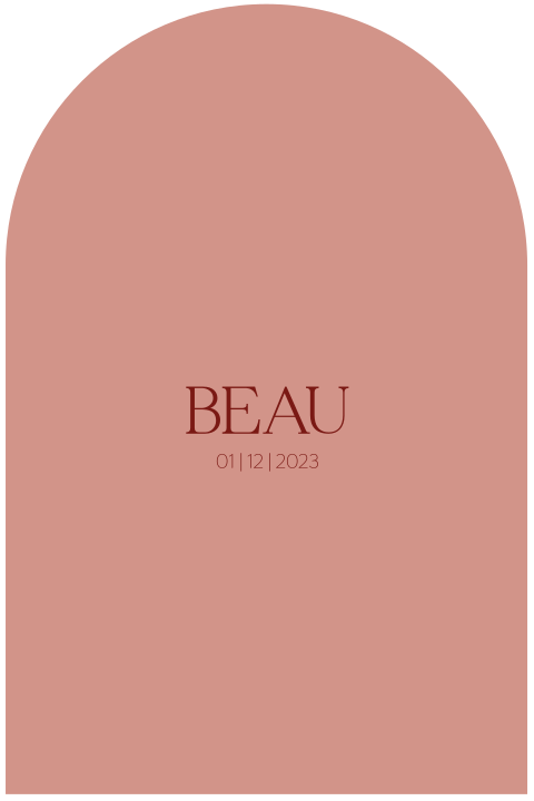 Roze met rood kaartje in boogvorm