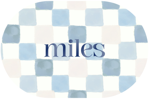 Lichtblauw geboortekaartjes met ruitjes - checkered patroon