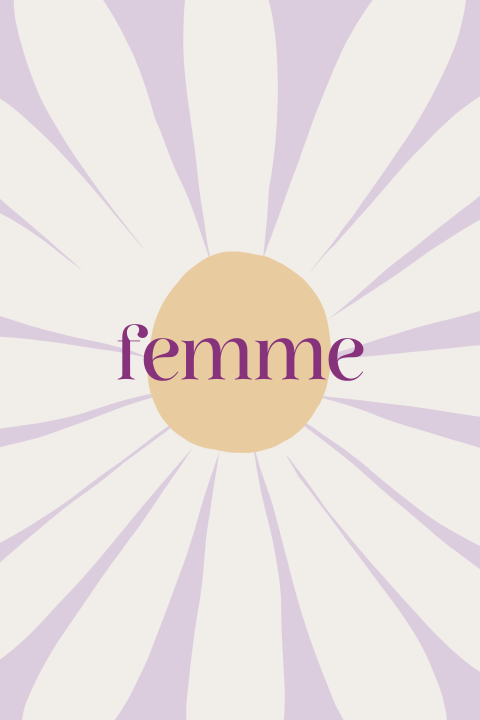 Lila geboortekaartje met grote bloem