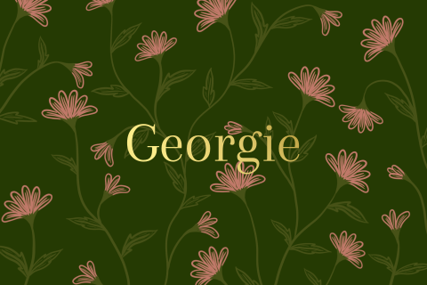 Groen geboortekaartje – Bloemenpatroon en naam in goudfolie