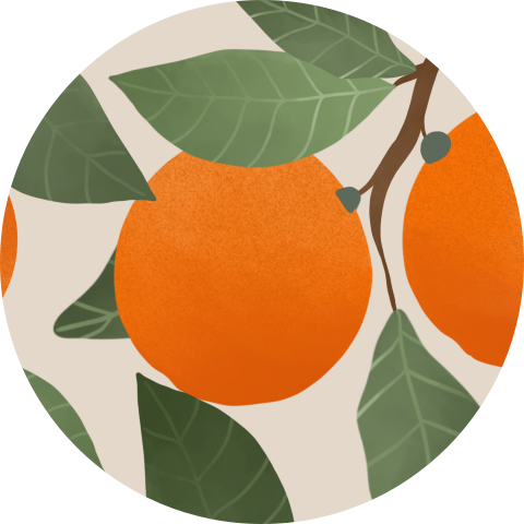 Sluitzegel met Sinaasappels aan boom (per vel, 25 stickers op één vel)