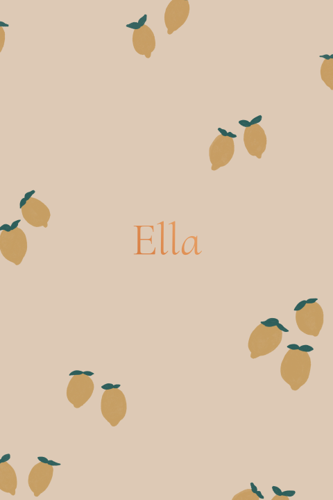 Lief geboortekaartje met citroenen en foliedruk