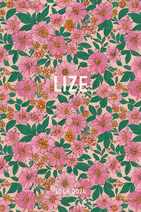 Geboortekaartje met roze bloemenpatroon en witte folie