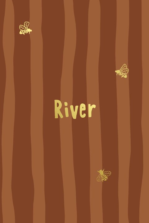 Gestreept bruin geboortekaartje – Bijen