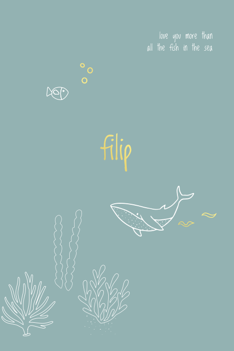 Geboortekaartje met onderwaterwereld