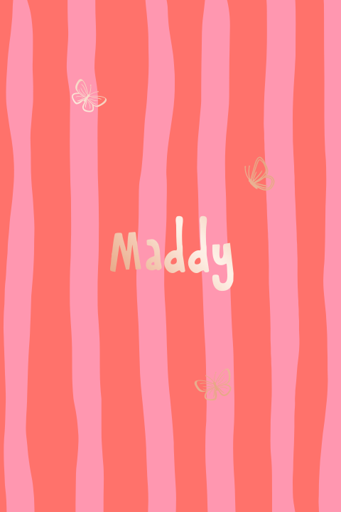 Zoet geboortekaartje met streepjes en vlinders