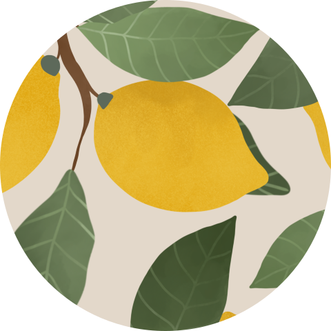 Sluitzegel met Citroen aan boom (per vel, 25 stickers op één vel)