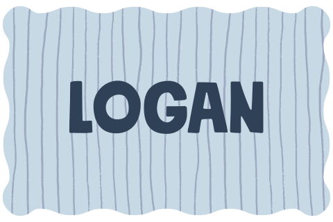 Lichtblauw liggend geboortekaartje met potloodstrepen