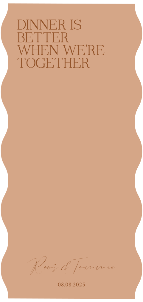 Terracotta menukaart met golfrand