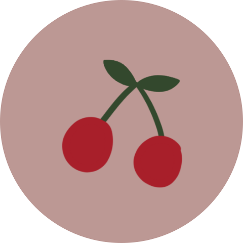 Sluitzegel met kersje (per vel, 25 stickers op één vel)