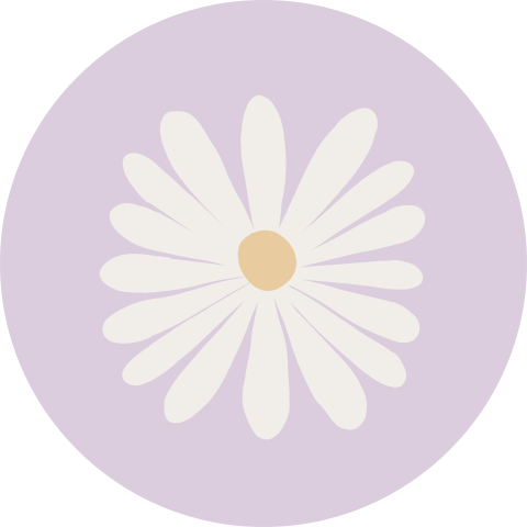 Lila sluitzegel met bloem (per vel, 25 stickers op één vel)