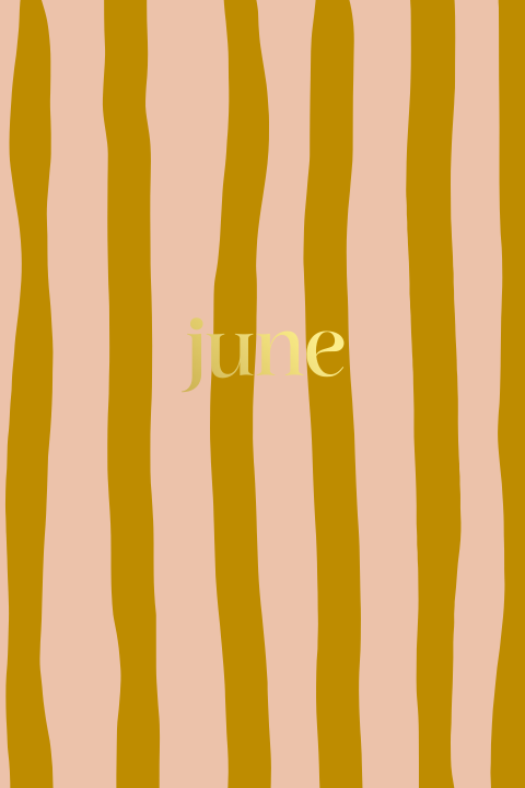 Roze met bruin gestreept geboortekaartje - met goudfolie