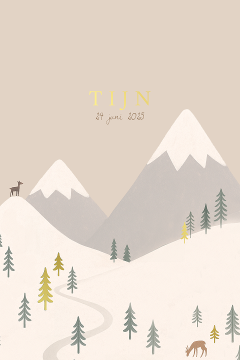 Geboortekaartje met winterlandschap