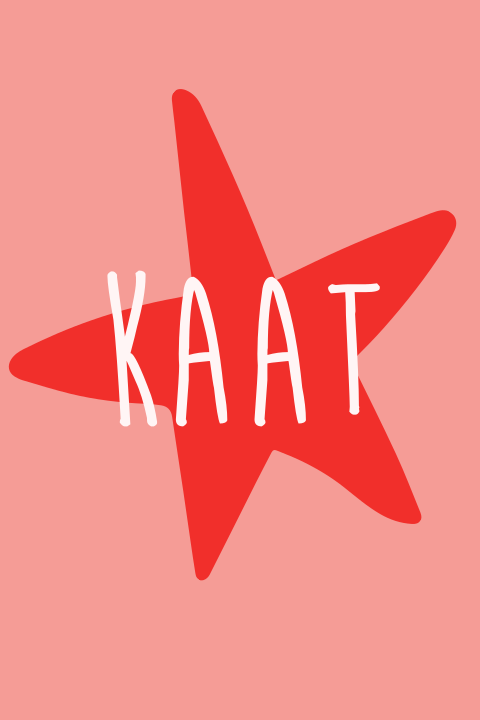 Roze geboortekaartje met rode ster