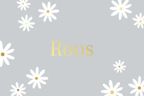 Lief lichtblauw geboortekaartje met bloemen