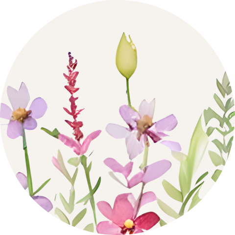Sluitzegel met veldbloemen (per vel, 25 stickers op één vel)