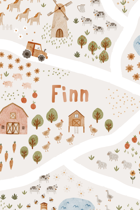 Geboortekaartje in boerderij thema