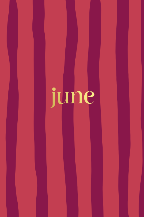 Rood met paars gestreept geboortekaartje - met goudfolie