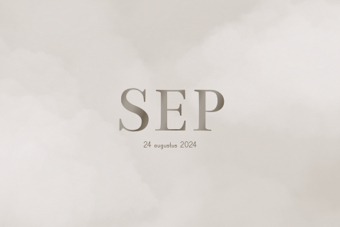 Grijs geboortekaartje – Wolken en foliedruk