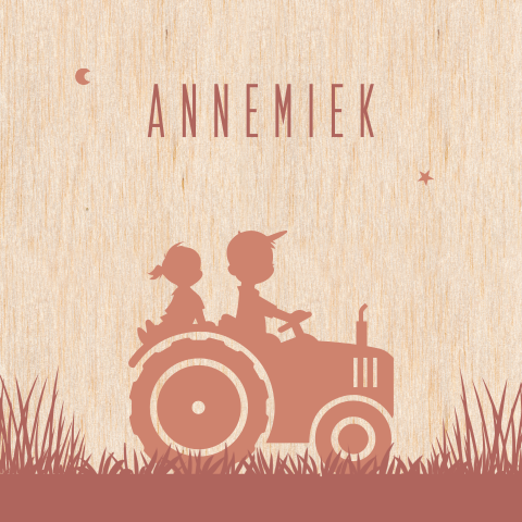 hout-jongen-meisje-tractor
