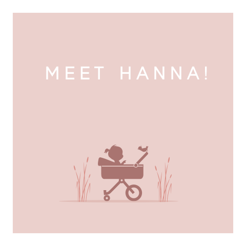 kraamfeest silhouet kinderwagen meisje vogel