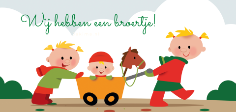 Geboortekaartje herfst drie kinderen