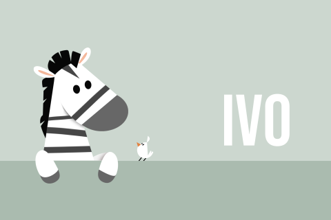 Geboortekaartje met een zebra, vogel en tekst.