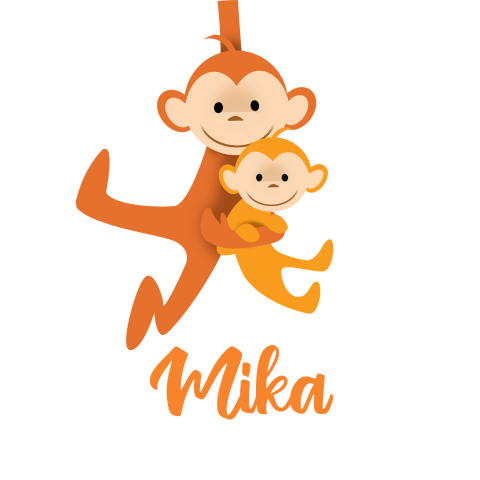 sluitsticker twee hangende aapjes