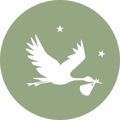 sluitsticker ooievaar groene achtergrond