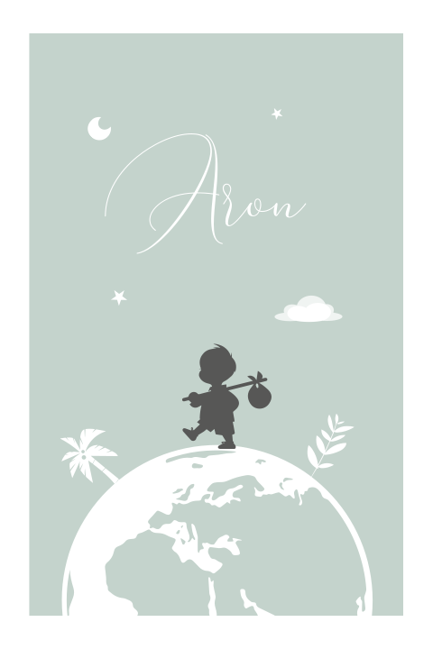 jongen-silhouet-wereldbol