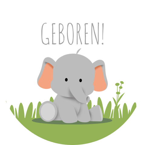 sluitsticker olifant in gras