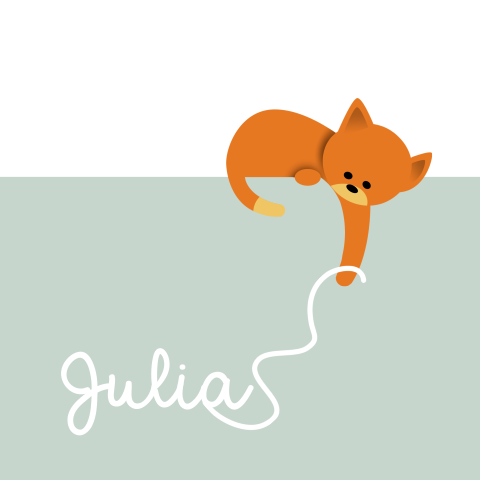 Geboortekaartje kat draadje oranje