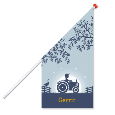 geboortevlag jongetje op tractor