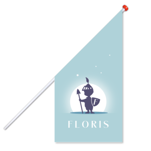 Geboortevlag silhouet ridder