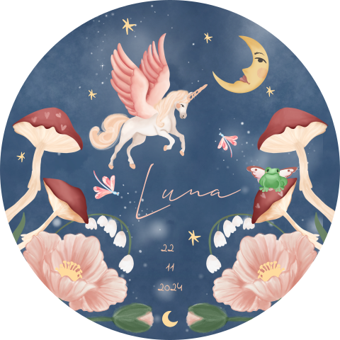 Raamsticker fantasie wonderland blauw 80 cm
