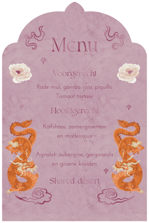 Menukaart draken