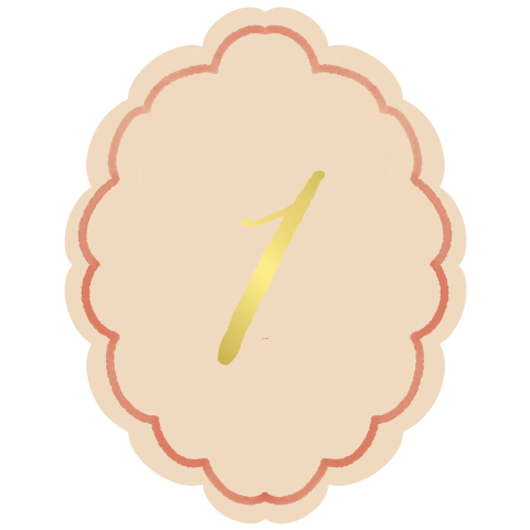 Tafelnummer organisch peach