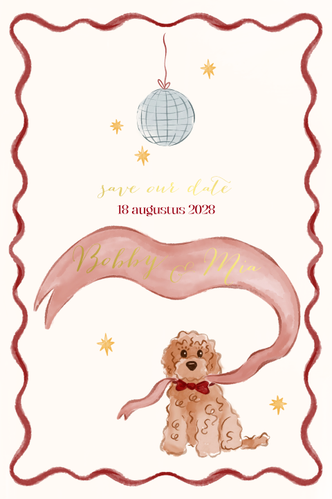 Save the date labradoodle