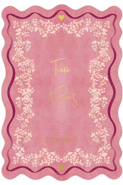 Trouwkaart gipskruid roze
