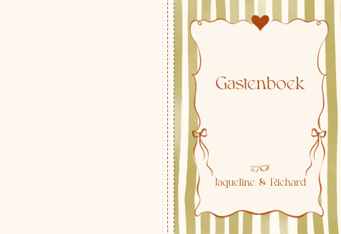Gastenboek gestreept groen