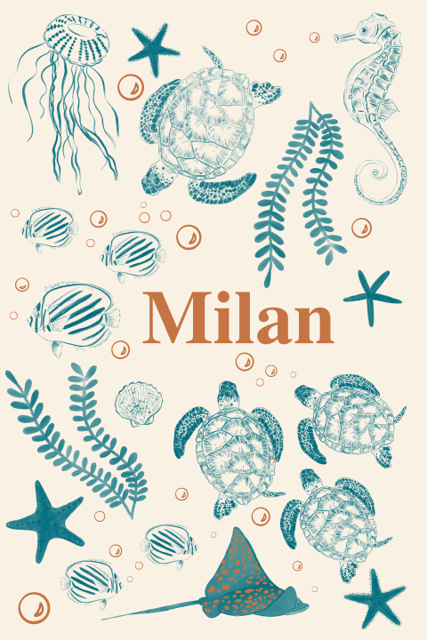 Tuinbord zeethema petrol 40x60 cm