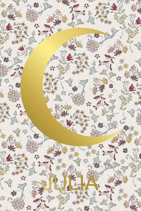 Lila bloemen en maanstand