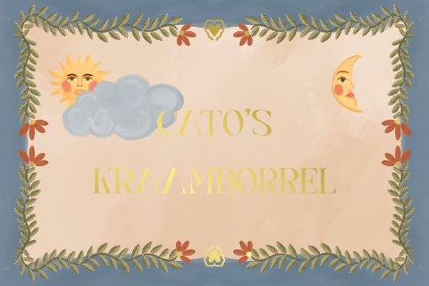 Kraamborrel wolken en bloemen blauw