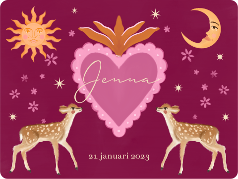 Memorybox hertjes en hart roze