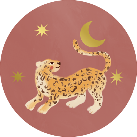 Sluitzegel panter met maan en sterren