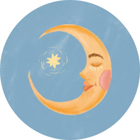 Sluitzegel slapende maan blauw