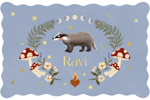 Geboortekaartje das blauw