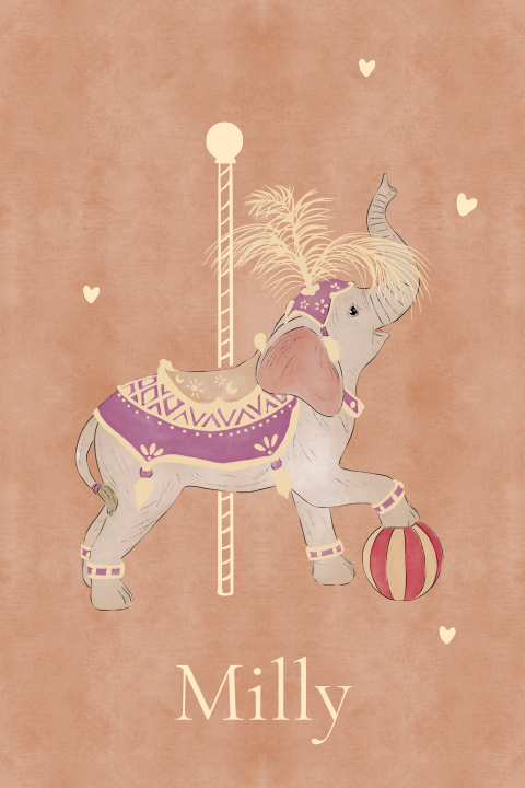raamsticker parade olifant roze