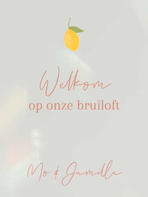 Welkomstbord citroen acryl